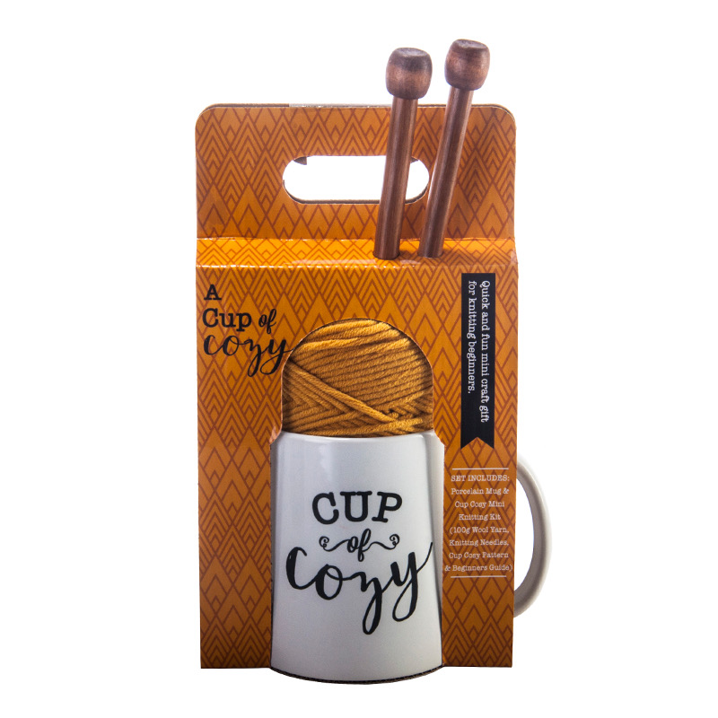 Cup of Cozy mug and knitting kit gift set