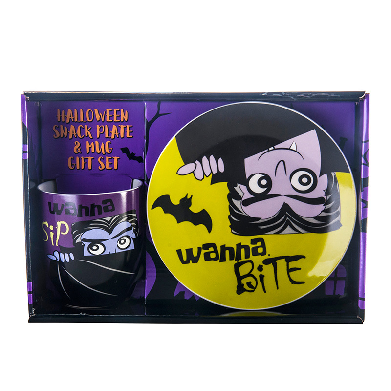 Halloween snack plate and mug gift set